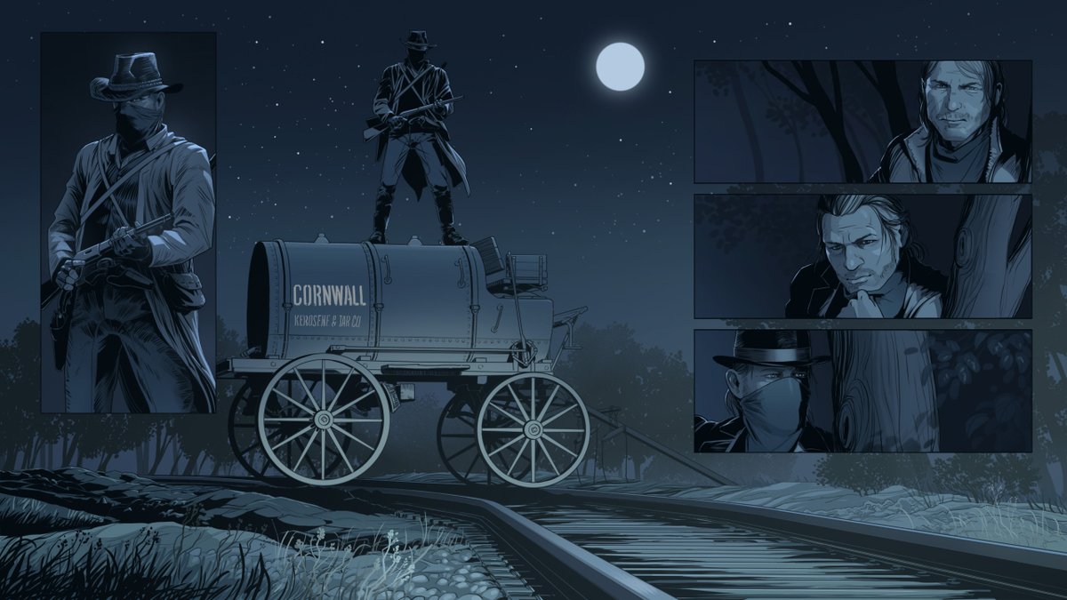 DOrynbayev's tweet photo. #rdr2 #RedDeadRedemption2 train robbery https://t.co/y96Zq2h5qE
