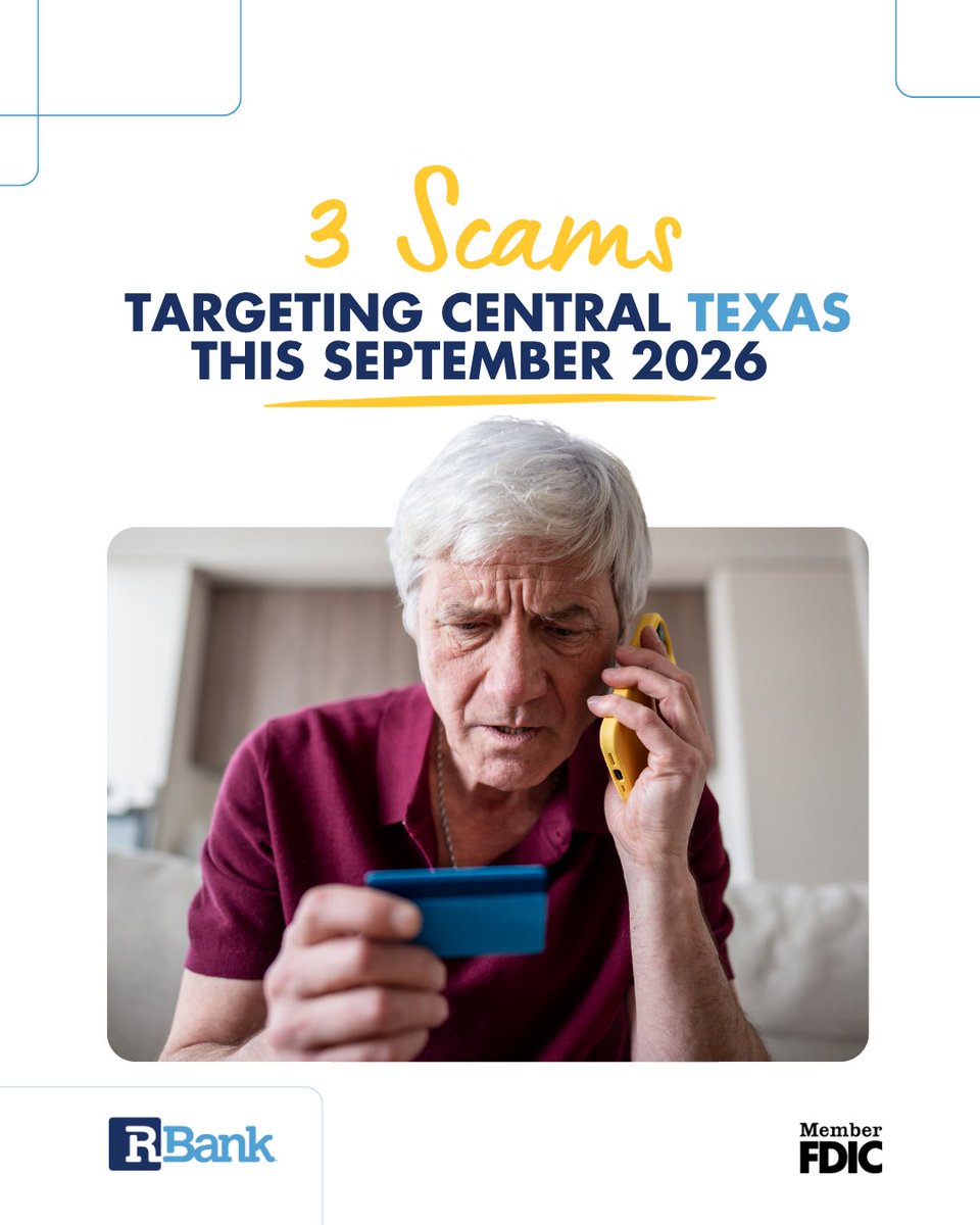 RBankTX's tweet photo. ๐ก๏ธ Want to protect your accounts before a scammer gets the chance?
๐ฒ Learn how to activate R Card Guard today: https://t.co/ZA6K41vgnH
#FraudPrevention #FinancialLiteracy #CentralTexas #RoundRockTX #GeorgetownTX #CommunityBanking #SecurityTips #RBank https://t.co/wmfZCfxT0n