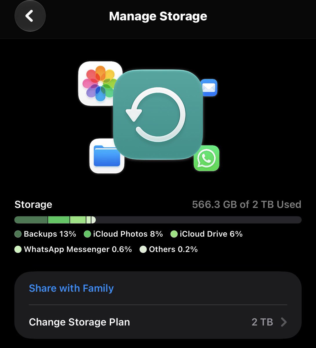 TheNewBoss1's tweet photo. IS ANYONE ELSE GETTING THIS iCLOUD BUG? 😭💀

My settings app keeps showing a permanent red notification saying: "Activate iCloud Storage” 

I literally have the 2TB plan and I'm only using 566GB... 

🛠️ HOW TO FIX IT? 

#Apple #iOS #iPhone #iCloud #TechTips https://t.co/gxIXeL6KkV