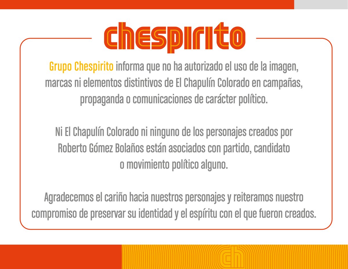GrupoChespirito's tweet photo. Comunicado oficial. https://t.co/173RjOBc6P