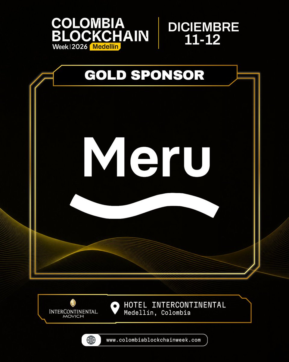 cbweek_oficial's tweet photo. 📣 @somosmeru   se une a Colombia Blockchain Week 2026 como GOLD SPONSOR 🇨🇴🚀

💵 Cuentas en USD
📈 Acciones tokenizadas
🌐 eSIM global +150 países
🔄 Compra y venta de crypto
💳 Transferencias internacionales
📅 11 &amp; 12 dic.
📍 InterContinental Medellín

#CBWEEK https://t.co/BhOG3iSJJp
