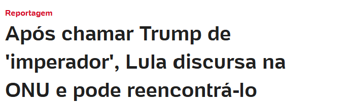BrunoCorano's tweet photo. Lula e Trump podem voltar a conversar na ONU. Mas eu não vejo, neste momento, um ambiente muito propício para uma reaproximação.

Na minha visão, existem alguns fatores importantes nessa relação.

Primeiro, porque nós estamos em um processo eleitoral. Segundo, porque a relação do Trump com o Lula, implicitamente, indiretamente, se desgastou.

Por fim, se a gente olhar, e isso era uma das especulações desses últimos dias, nem os países próximos e absolutamente alinhados aos interesses de Washington foram poupados das tarifas.

Então, Canadá e México nem se fala, a indisposição é constante, mas a gente não precisa ir longe. Basta olhar a Argentina. O Miley, que é o capachão do Trump e que tem ali um alinhamento ideológico 100%, foi taxado igual.

Então, eu acho que tem pouco a ser conquistado. Eu me surpreenderia se algum contato dos dois pudesse abrir uma possibilidade diferente do cenário atual.”

E acho que essa mudança não se resume à relação entre Brasil e Estados Unidos.

Se a gente olhar para o mundo antes mesmo do Trump, já existia uma curva de desgaste nas relações internacionais, motivada, entre outras coisas, pela pandemia e pela alta dependência e concentração dos chineses.

O Trump potencializou esse movimento.

Então, eu acho que o modelo do multilateralismo vai continuar existindo, mas cada vez mais marcado pelo interesse, não que não era dessa forma, mas eu acho que isso vai ficar cada vez mais mandatório nas relações, e não tem nada de errado, porque realmente tem que existir uma troca de benefícios para as partes, ninguém tem que carregar ninguém nas costas.

É esse novo equilíbrio das relações internacionais que eu acho que vale a pena acompanhar.