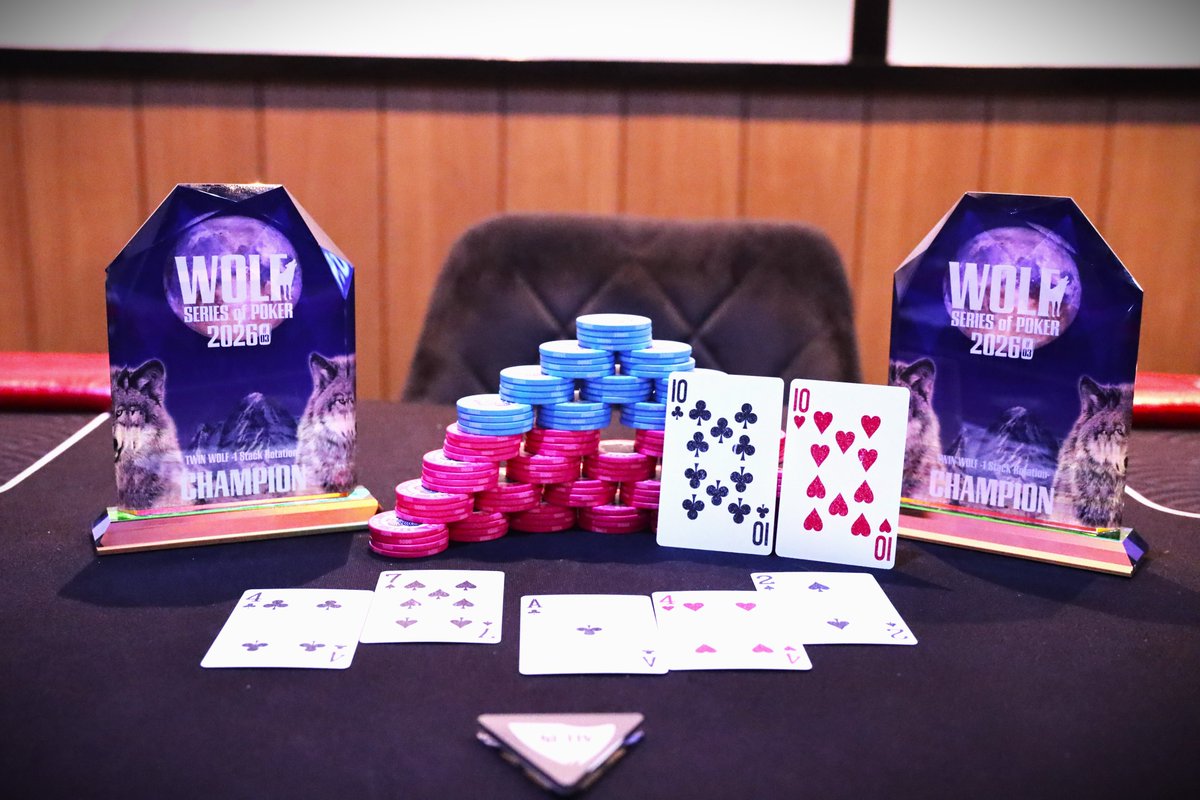 WOLFPOKER2018's tweet photo. 【#4 TWIN WOLF ~1 Stack Rotation~】

▼優勝は…GBPOKER🏆

おめでとうございます！

RESULT / Entries 48

Champion GBPOKER
Runner-up 777
3rd ハチハチ
4th チームスミレ
5th ねずみ取り
6th ガーベラ
7th ねずみ
8th 地球はゴミ箱
9th 24

📕すべての結果はこちらから
https://t.co/xxHGd3IE6x

#WOLF_POKER