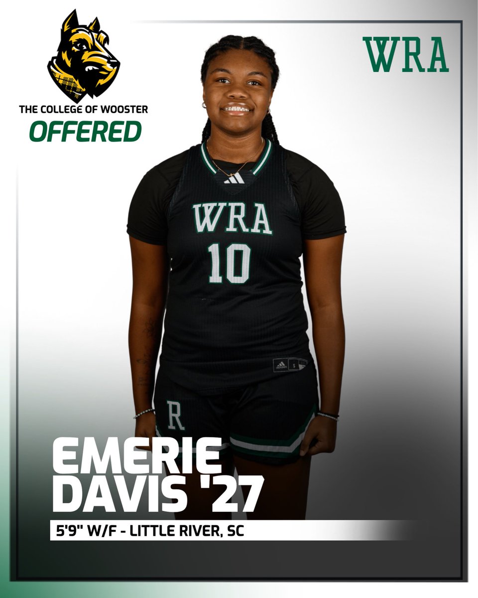 ReserveWBB's tweet photo. Congratulations to Emerie Davis ‘27 on receiving an offer from The College of Wooster! #GoPios @WoosterWBB @2027Mac @MacBasketballUA https://t.co/q4qzwGmB77