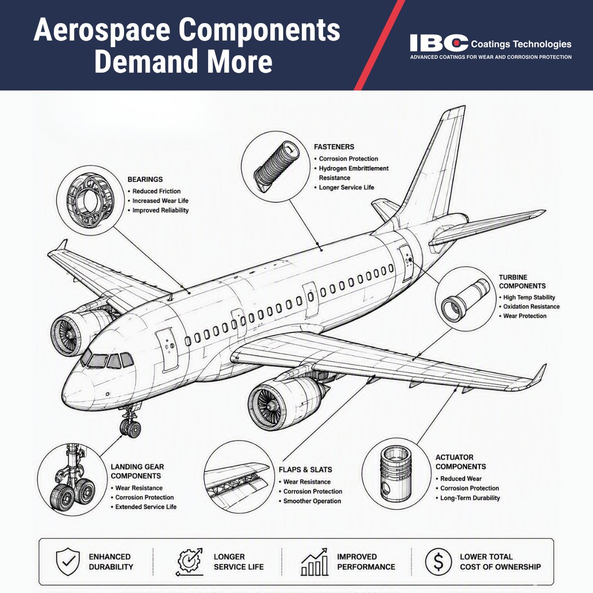 IBCCoatings's tweet photo. In aerospace applications, performance isn't optional.

Coatings and surface treatments help improve wear resistance, reduce friction, and enhance reliability in demanding operating environments.

🔗 Learn how IBC serves multiple industries: https://t.co/X7IxK28oqA

#Aerospace https://t.co/IyQzxoxm49