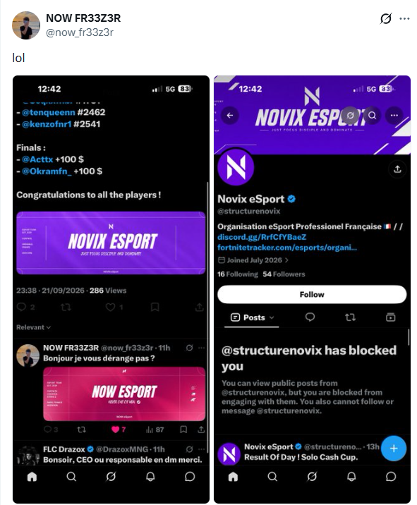 structurenovix's tweet photo. Après avoir parler a 600 personnes de votre communauté vous ne comprenez toujours pas ? Nous avions mis cette bannière car un joueur nous l'avais envoyer, et d'après lui, ce fut sa création. Depuis que j'ai parler avec l'un de vos amis @DrazoxMNG, nous avons mis les choses au clair et nous avons modifié la bannière, de notre coté nous n'avons pas que ca a faire de régler des problèmes de ce type publiquement sachant que les solutions ont été apporté en privée immédiatement (hier soir).