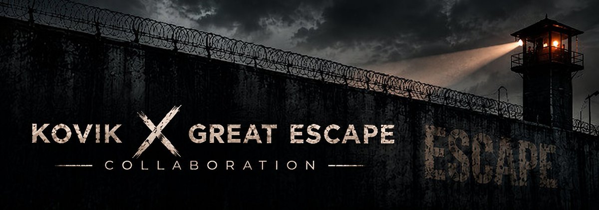 0xKovik's tweet photo. THE GATES ARE OPEN — KOVIK × GREAT ESCAPE 🔥

The escape begins. Excited to collaborate with @GreatescapeHQ_ for a special NFT mint. ⚡

🎟️ 5 GTD + 10 FCFS Giveaway spots up for grabs.

Supply: 4,444
Mint Price: $1.2
Mint: September 25 — 2:00 PM UTC
Platform: @opensea

How to join:
• Follow @GreatescapeHQ_ & @0xKovik
• Like + Repost this post
• Drop your EVM wallet
• Keep your entry public

Contest is live for the next 24 hours ⏳

Don’t miss your chance to join Kovik × Great Escape. 🔥
Good luck everyone ✨