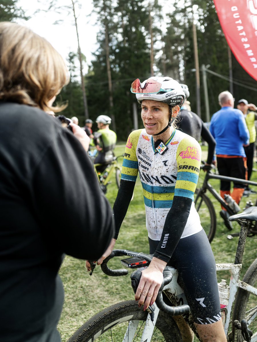 WMNcycling's tweet photo. A final flourish from @tiffanycromwell, who collected a win at the UCI Tartu Marathon in Estonia over the weekend – her last race in team kit. 🥺 

Now, focus shifts to the big one… a home Gravel World Championships in 3 weeks. 🌈

📷 Jan-Erik Olin https://t.co/xAFNGiSHVj