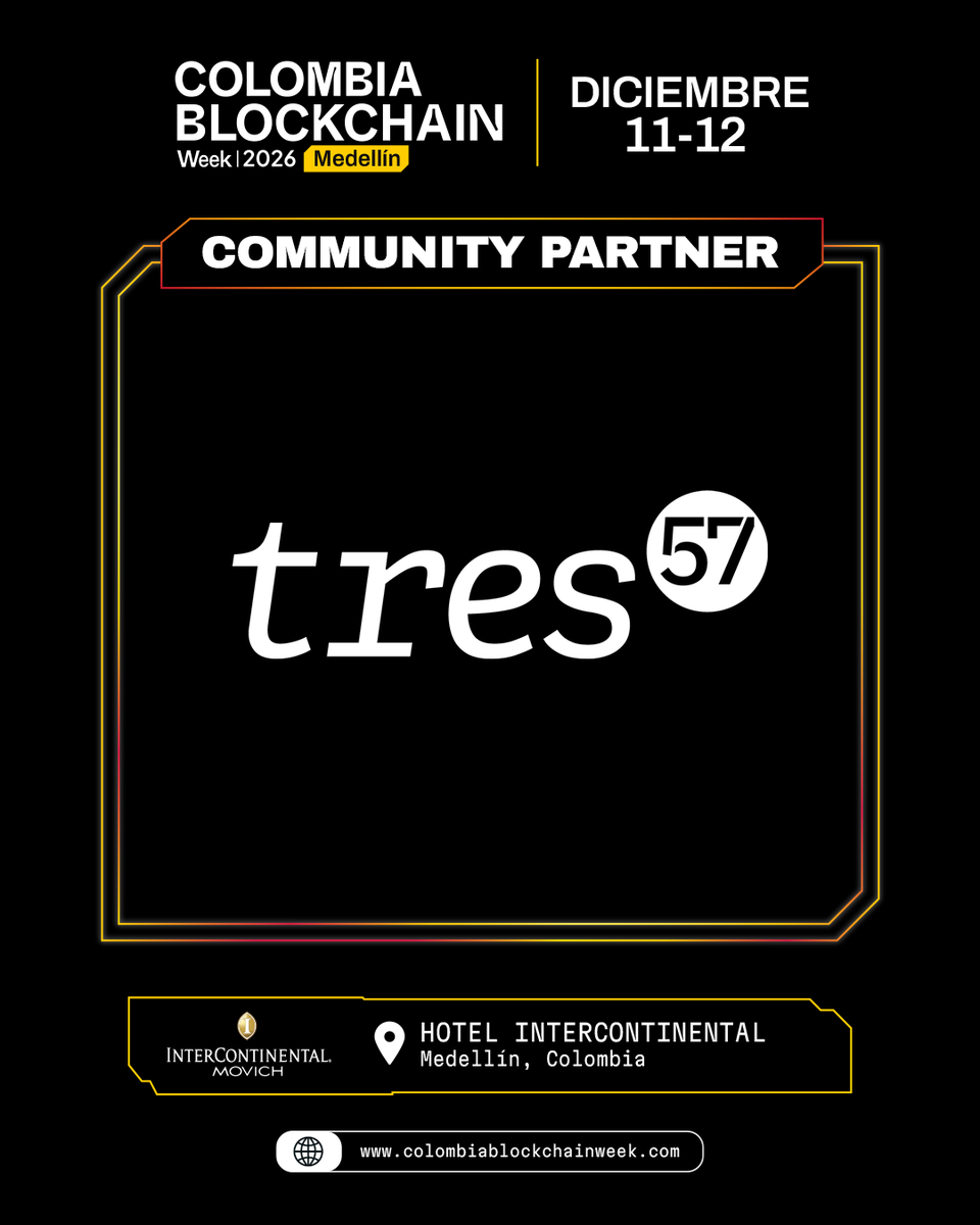 cbweek_oficial's tweet photo. 🙌 Tres57  se suma como Community Partner de Colombia Blockchain Week 2026 🇨🇴

💼 Consultoría en estructura legal y expansión empresarial, con enfoque en economía digital y criptoactivos.

📅 11 &amp; 12 dic
📍 InterContinental Medellín
🎟️ https://t.co/OspKwZfeKh

#CBWEEK https://t.co/FlhjnT2nXR
