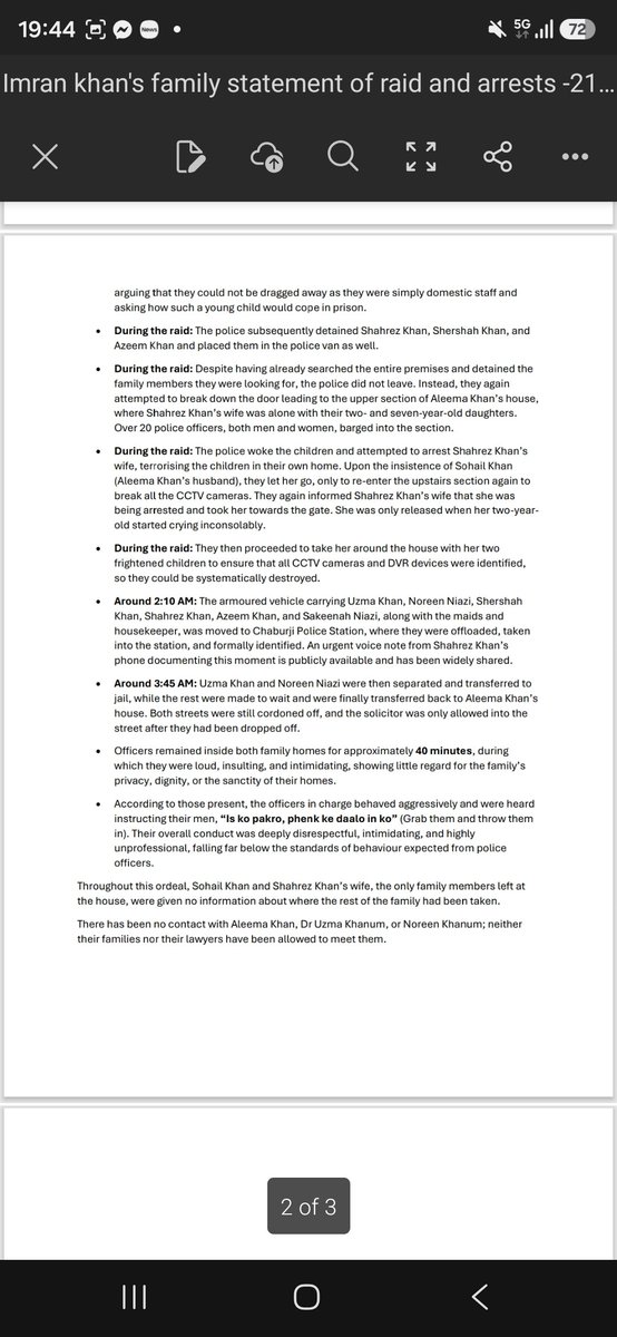 MichaelPolakLaw's tweet photo. Statement by the family of @ImranKhanPTI in relation to harassment of their family and seizure of @Aleema_KhanPK @ikhan_17 and her sisters. 

Information about @UN_SPExperts application arguing that the seizure and detention of Aleema Khan is unlawful can be found here 
https://t.co/HMwbsNhKiW

#FreeAleemaKhan #InternationalLaw #Democracy 

@MrsSFaisall @KhanShershah