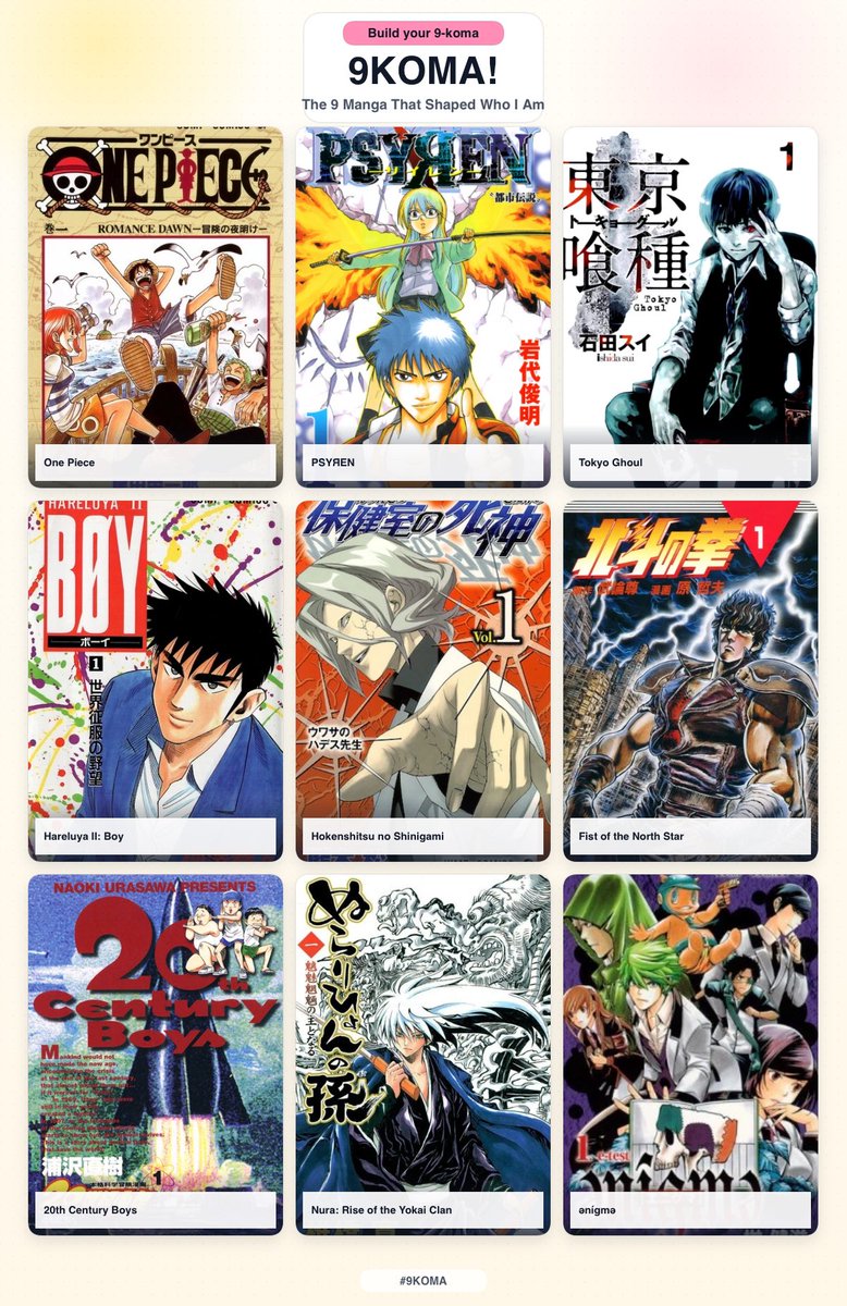 animelink4's tweet photo. 9 Anime/ Manga/ Games that shaped me!! https://t.co/n1HDNIXq3h