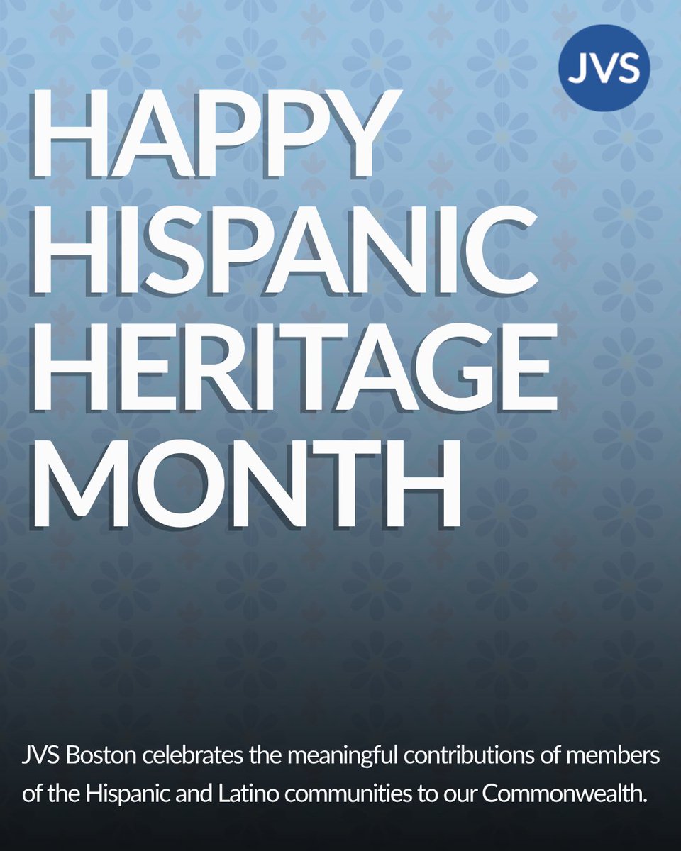 JVSBoston's tweet photo. At JVS Boston, we celebrate the rich histories and experiences of the Hispanic and Latino communities. We are grateful for the countless contributions that these communities bring to the Commonwealth! 

Learn more about Hispanic Heritage Month here: https://t.co/yA2Ss3QUCb https://t.co/zuSnllBrMJ