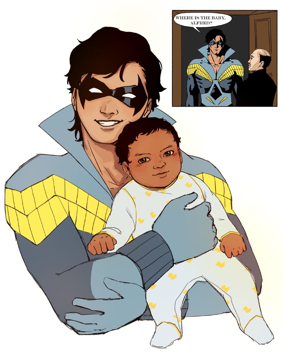 fire_fly_night's tweet photo. Dick and babian I did after my hand finally healed 💖 #nightwing #damianwayne #dc https://t.co/upadNnY2WJ