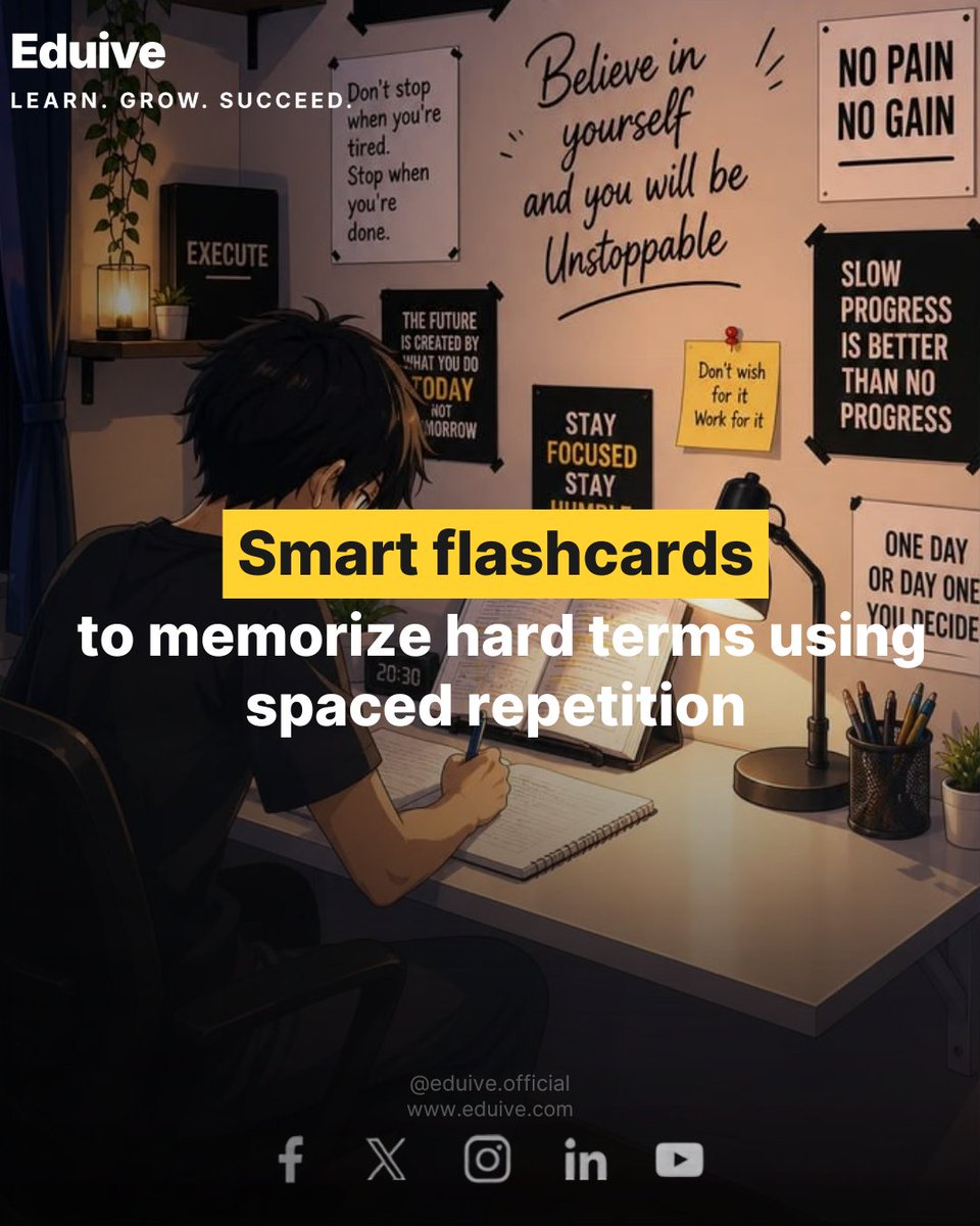 Eduive_Official's tweet photo. Top Essential Apps Every Student Needs.
Easily memorize tough terms and concepts using the spaced repetition technique.Upgrade your study habits and maximize your productivity!
#StudentApps #StudySmart #NotionApp https://t.co/94N6Oy0Asg