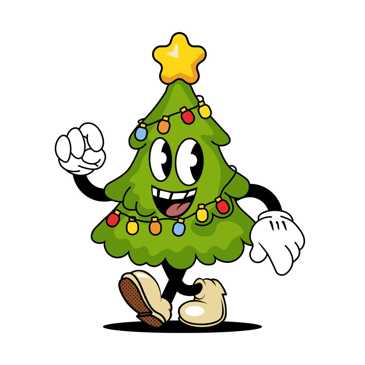 Rotoscopula's tweet photo. Get your sleigh ready before the snow. 🎄🛷
Starting the Christmas stuff early because apparently that's what designers do 😂
This little rubber-hose Christmas tree is one of my favorites from my holiday illustrations.
#VectorArt #ChristmasArt #Illustration #RetroDesign https://t.co/kA8VxQYU7z