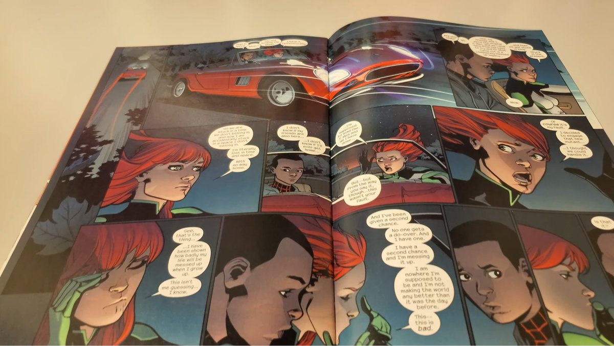 MsHilton2008's tweet photo. @XMenFilms There’s a legit variation of this of Spider-Man coming to the Xavier School with 616 Jean Grey and they encounter the X-MEN a future variant with a different Jean Grey. 
But it’s not Peter Parker, it’s Miles Morales.

you guys are close but you’re rooting for the wrong Spider-Man https://t.co/sc5Lu5K0X6