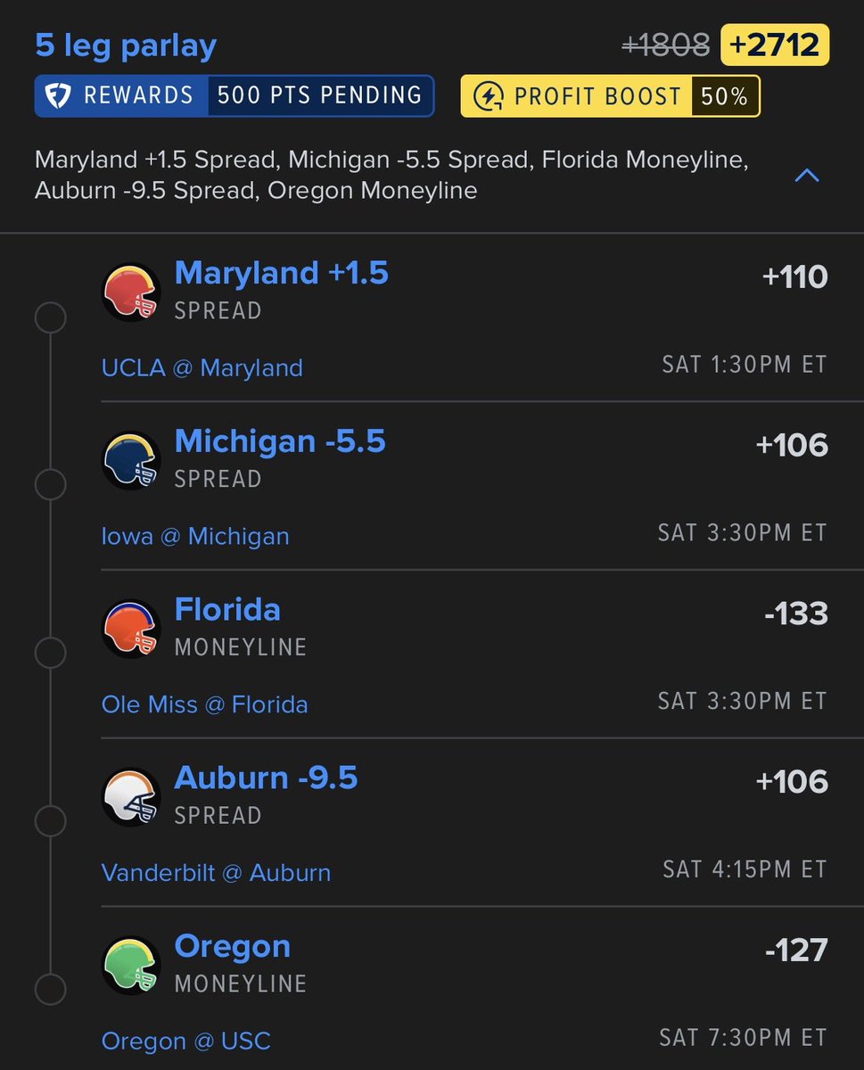 ParlayScience's tweet photo. 🏈 CFB ALL-DAY SWEAT

One leg short last time…

@shoebets is back for revenge with a five-leg BEAUTY. 😈

Saturday is going to be CINEMA. https://t.co/VMEPa5OsRn