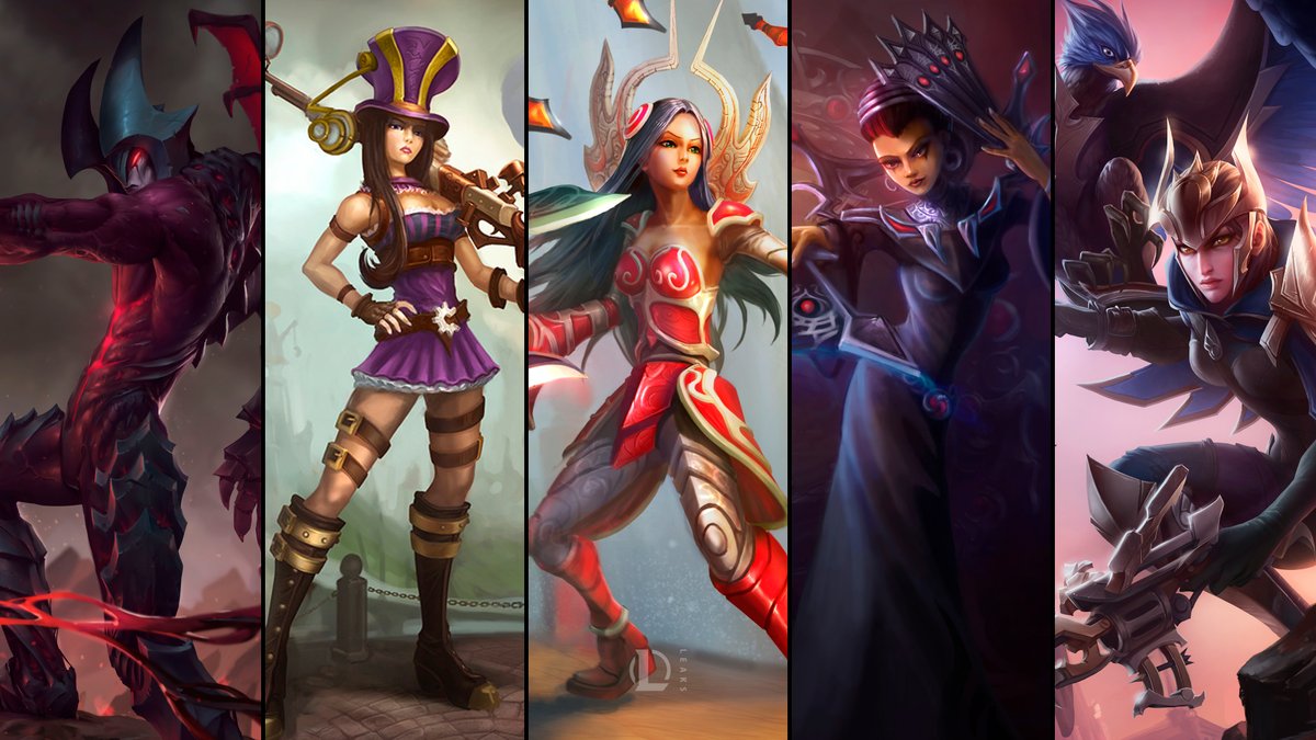 Aatrox, Caitlyn, Irelia, Karma, and Quinn are comi