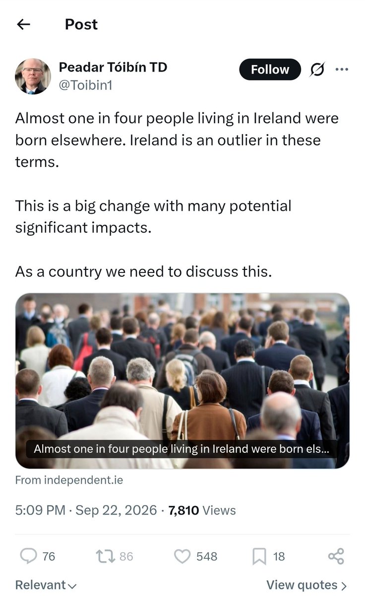 Politicorak's tweet photo. Racist @AontuIE is at it again.
People born in Belfast - 'foreign'. Children and grandchildren of Irish people born in other parts of the world - 'foreign'. Brown skinned dockers, nurses, doctors, servers, carers and students- unwelcome 'foreign'.
#FascistsOut https://t.co/0OWJPQR32d