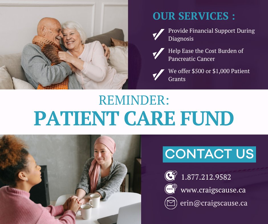 CraigsCauseCan's tweet photo. Financial stress shouldn’t be part of a pancreatic cancer diagnosis.
Our Patient Financial Support Grants™ provide support to eligible patients facing financial challenges during diagnosis and treatment.
Learn more at https://t.co/FdJRaRO5dM💜
#PancreaticCancer #ChangetheOutcome https://t.co/N66Ut4ytUX