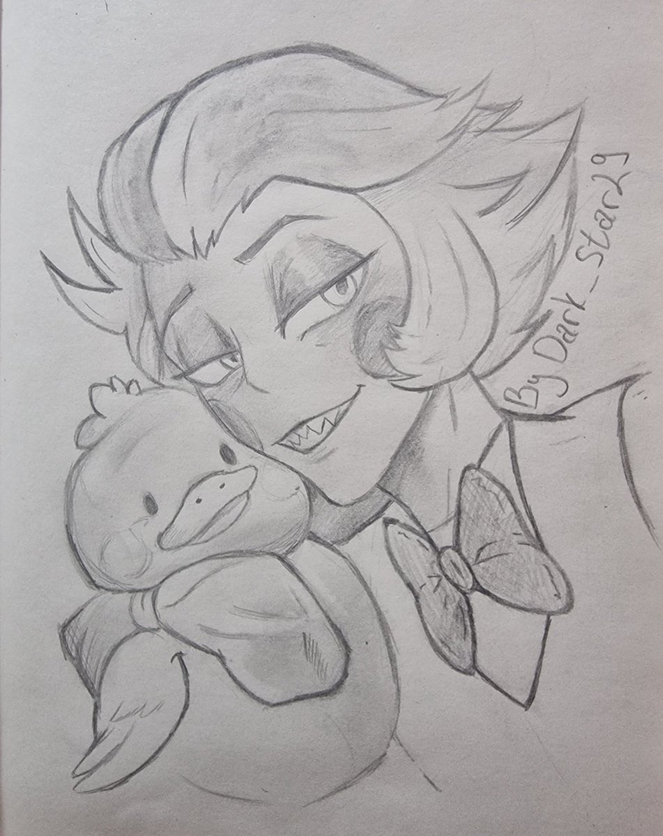 darkstar292004's tweet photo. Quick drawing of Lu with duck 🍎🐍

#HazbinHotel #HelluvaBoss #LuciferMorningstar #HazbinHotelFanart #HelluvaBossFanart #Lucifer https://t.co/T8xeyoi56W