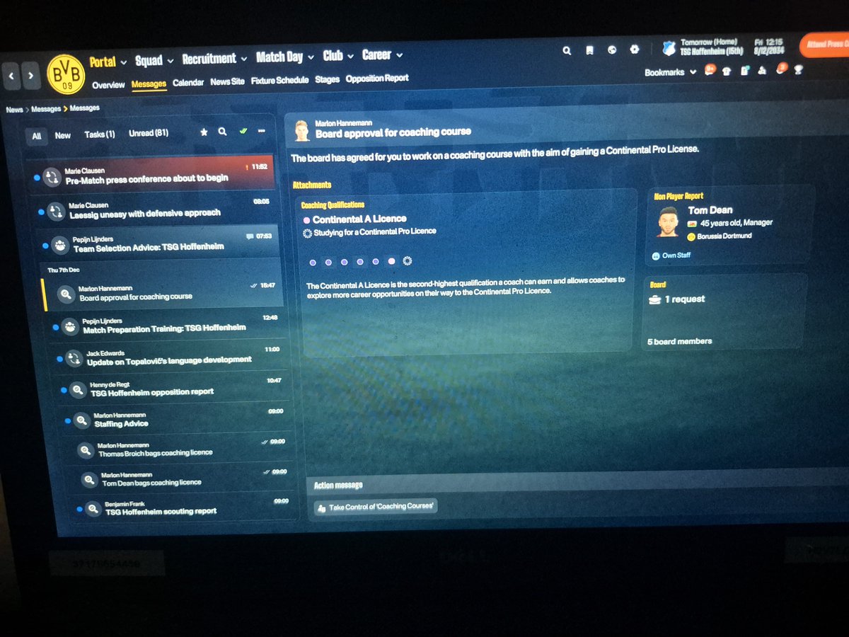 Welshmen89's tweet photo. Finally on course to complete my badges. #fm26

Would be cool on #fm27 if it told you the duration it takes to complete. https://t.co/wMYxT4xAr7