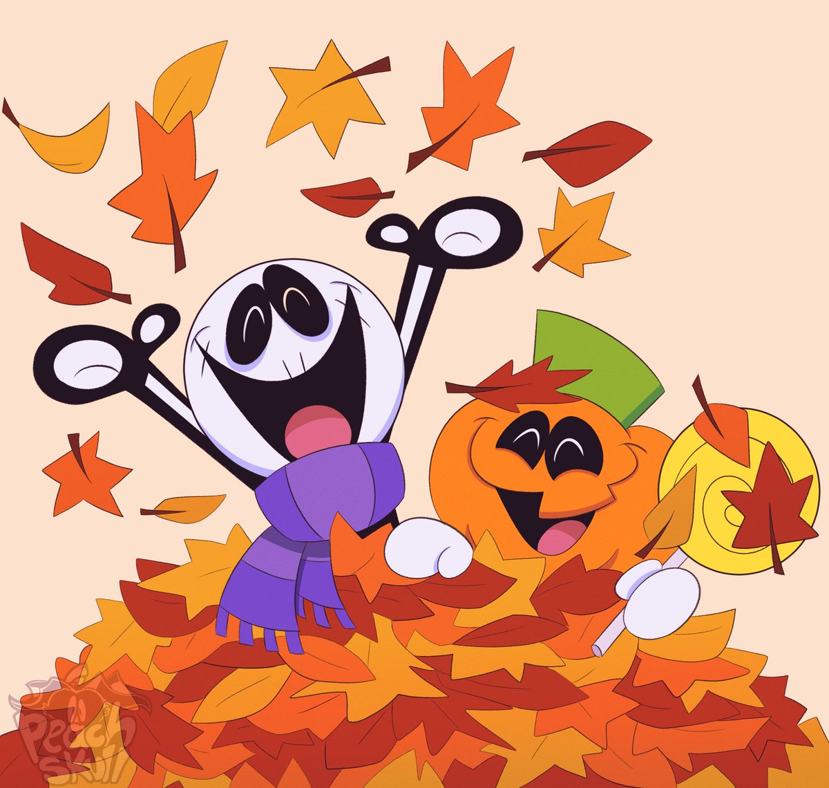 peachskullart's tweet photo. happy first day of fall! 🍂
#spookymonth https://t.co/TNr3hR4Tp1