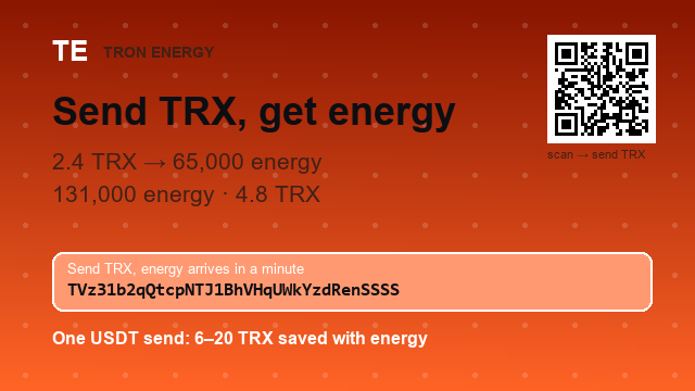 Alenezchn's tweet photo. ⏰ Every USDT transfer burns 13+ TRX unless you have energy.

65,000 energy · 2.4 TRX · 1h
4.8 TRX → 131,000 (two transfers)

Address : TVz31b2qQtcpNTJ1BhVHqUWkYzdRenSSSS

Energy arrives within a minute of your TRX
#buyTRX #cryptotransfer https://t.co/13afyJP1LV