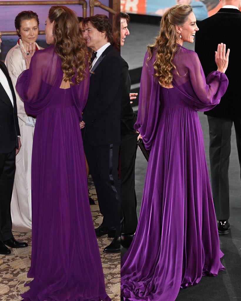 HRHPWales's tweet photo. The back of the Princess of Wales’ dress 🤩💜 https://t.co/qgpW340PV4