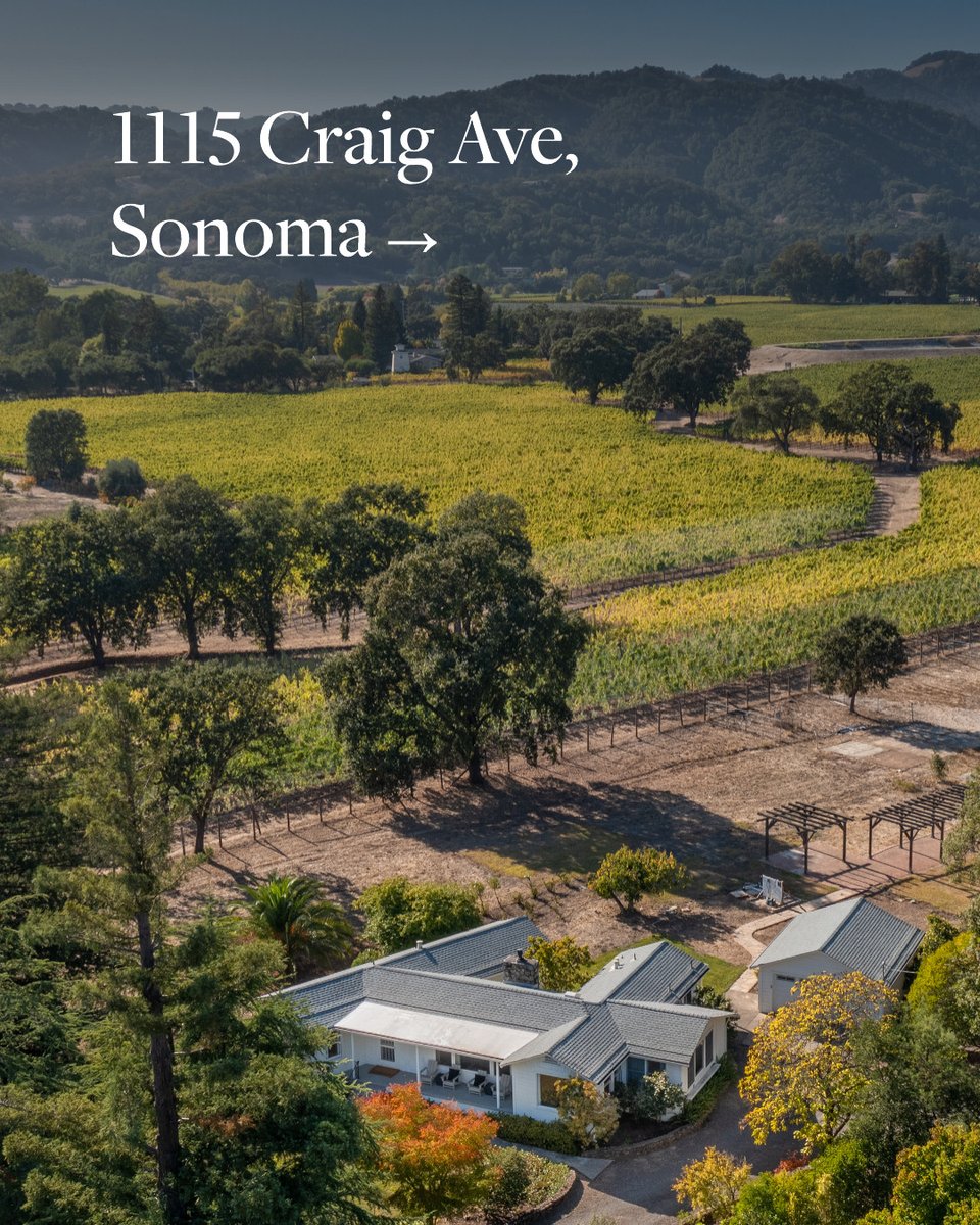 SIRWineCountry's tweet photo. Set on 2.22 level acres amid surrounding vineyards, 1115 Craig Ave offers a move-in-ready home and space for future plans. The gated property takes in vineyard and Carriger Hills views, with an approved seven-bedroom septic design.
https://t.co/0BSBoEfes3 https://t.co/CYuF8Hmg7P