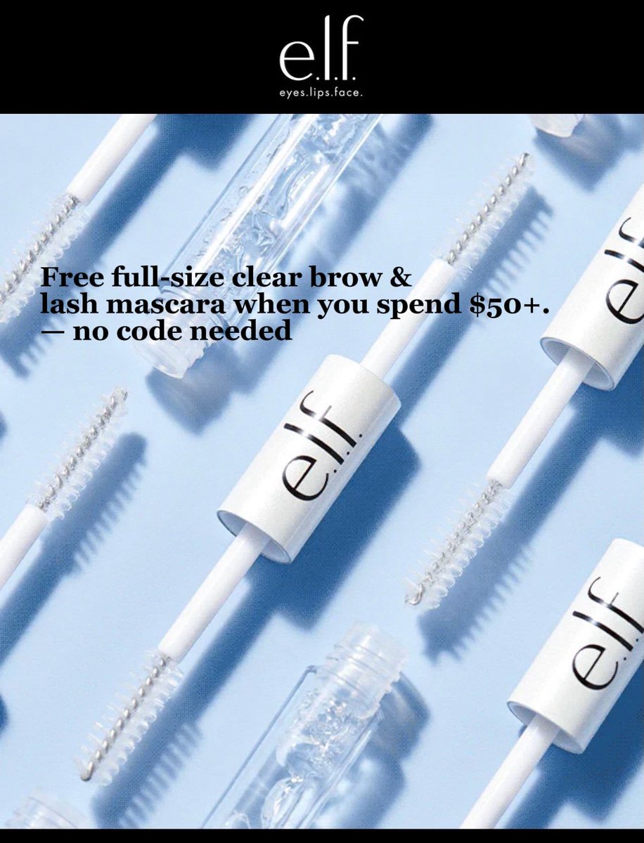 alwaysblabbing1's tweet photo. #ad 
Free gift time! 🎁 Get a FREE full-size clear brow &amp; lash mascara when you spend $50+ at e.l.f. — no promo code needed! ✨
🔗 Shop now: https://t.co/NWS9kLpwlT

#elfcosmetics #FreeGift #BeautyDeals #GWP #BeautyOnABudget https://t.co/dEAzfS3cqh