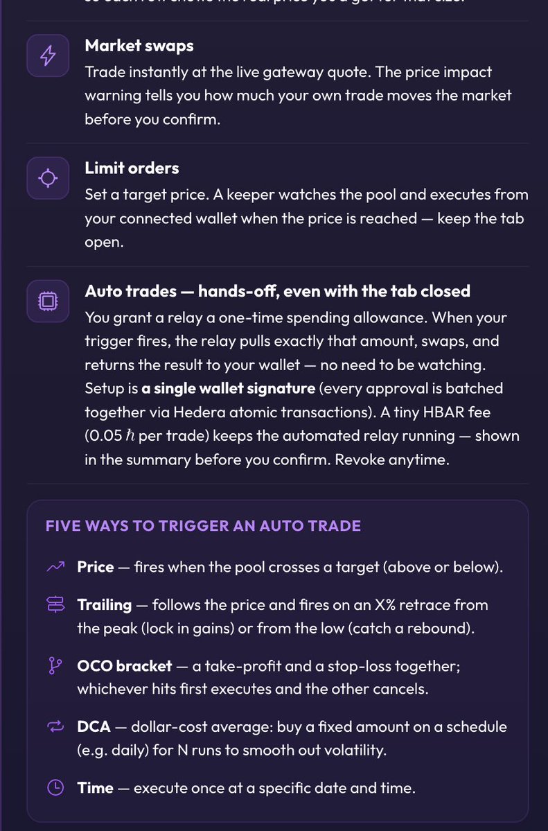 houdini_af's tweet photo. @SilkSuiteDEX @peamocrypto @hedera The Auto trade section is the exciting bit imho, new ways to order unlike any others…. https://t.co/Q86I4IoQPd