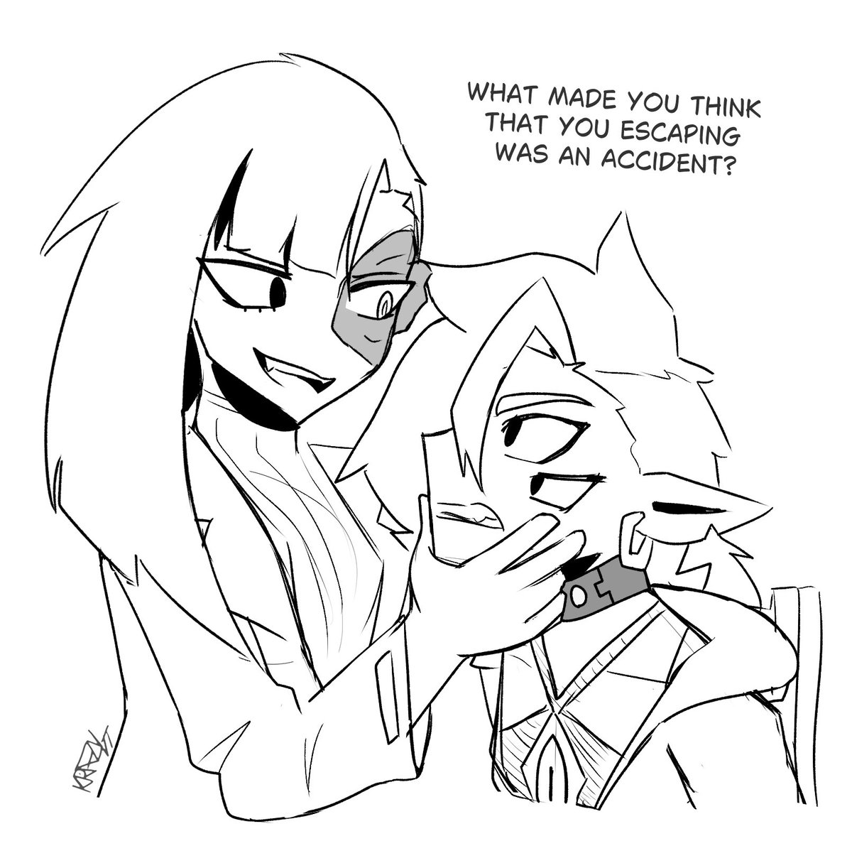 Lykarae_'s tweet photo. Type of dynamic I think these two would have, obsessed researcher vs hates her guts specimen.
#KRaezyArt #Art https://t.co/wWP0KFNFBc