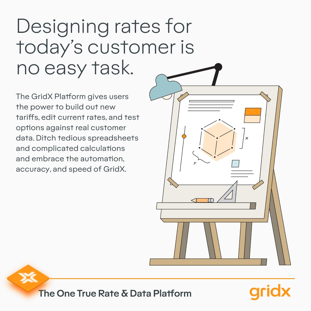 GridXinc's tweet photo. Designing rates for today's customer is no easy task.

The GridX Platform gives your team the power to build new tariffs, edit current rates, and test options against real customer data.

Ditch the spreadsheets and the manual calculations.

Learn more. Link in the comments. https://t.co/0bzjuys7RV