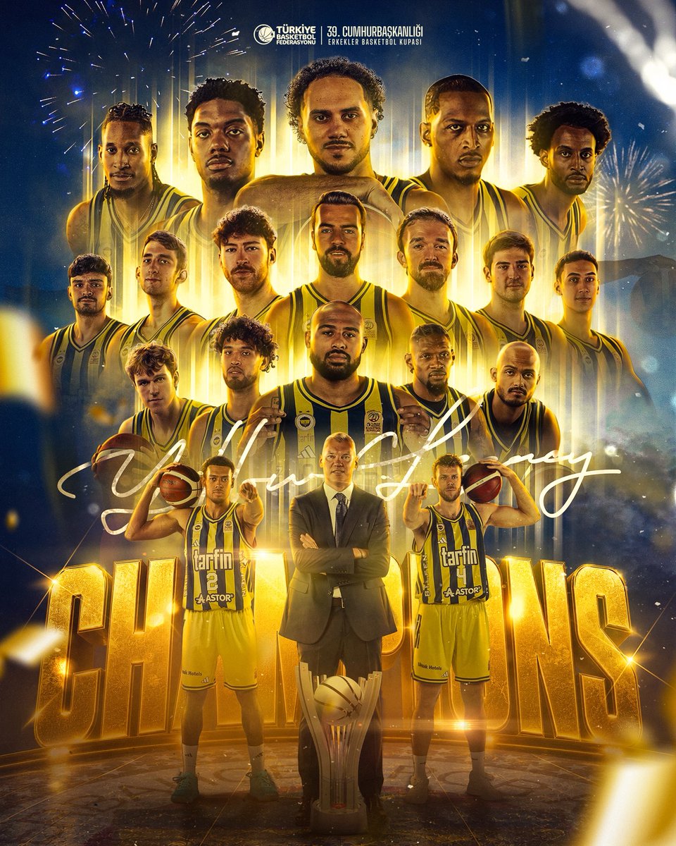 FBBasketbol's tweet photo. 39. CUMHURBAŞKANLIĞI KUPASI ŞAMPİYONU FENERBAHÇE TARFİN! 💛💙🏆

#YellowLegacy https://t.co/7bYlPXkEcx