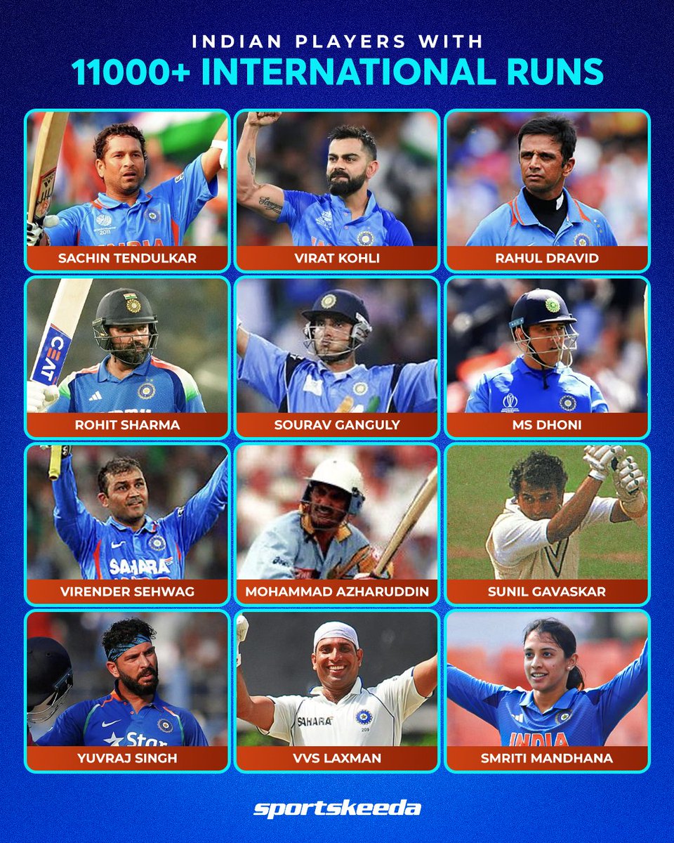 Sportskeeda's tweet photo. Smriti Mandhana joins an elite list! 🇮🇳👑

Mandhana becomes the 12th Indian player to reach 11,000+ international runs! 🙌🏻💥

#SmritiMandhana #IndianCricket #Sportskeeda https://t.co/UiwKPC9y9h