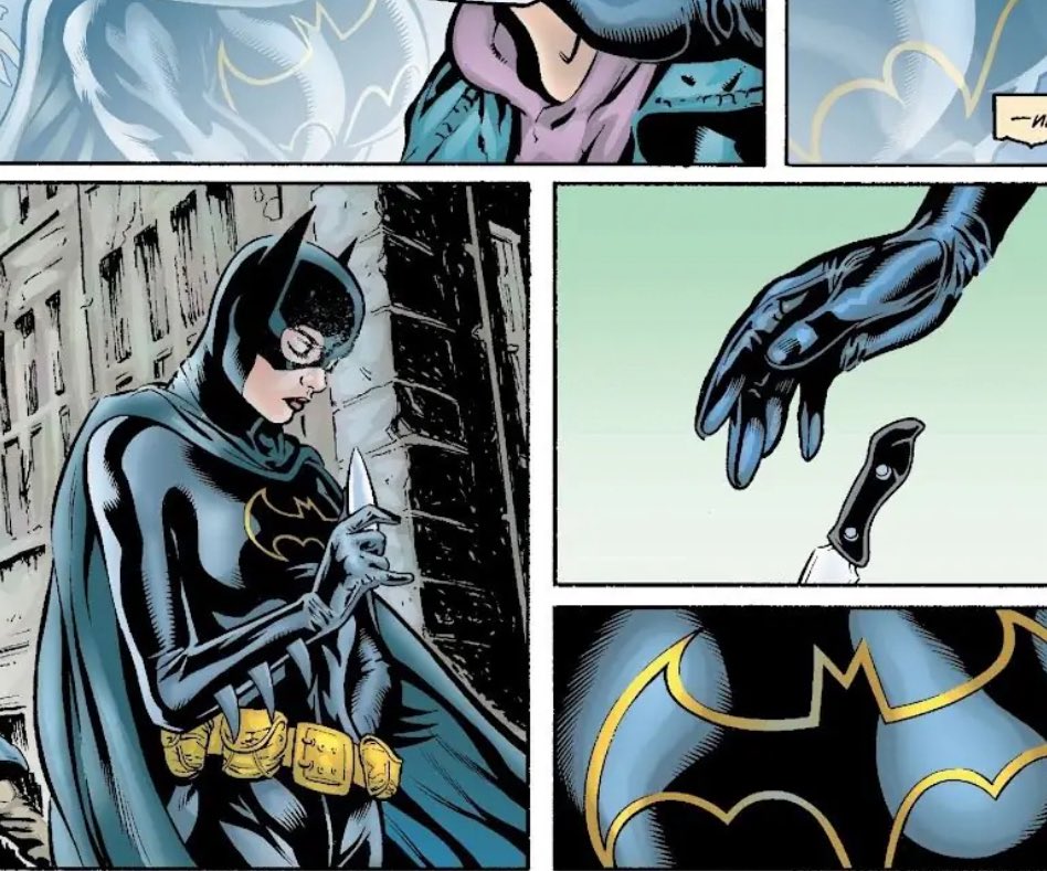 kingchiroptera's tweet photo. When discussing the batgirl mantle in specifics to Cass, it’s extremely important to look at Helena Bertinelli’s creation of the suit and its original purpose. I often see “Helena made Cass’s batgirl suit!” dropped in from fans as a fun fact, but her ideology while wearing it is https://t.co/STUSAsrATC