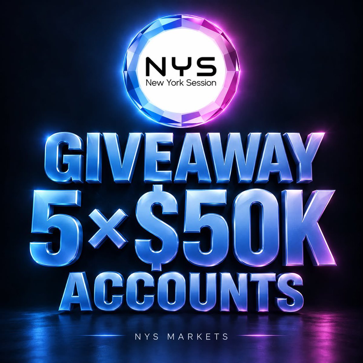 ahmedxm01's tweet photo. OK, so… GIVEAWAY TIME 🎁🔥

Giving away 5 x $50K NYS Markets accounts!

To enter:
1️⃣ Follow @Ahmedxm01 & @NYSmarkets
2️⃣ Repost & like this post
3️⃣ Tag 3 trader friends below
4️⃣ Create a NYS Markets account using this link 🔗 https://t.co/Lm1mF2TYaA

5 accounts. 5 winners. Could be you 👀 I will pick tomorrow 5 random comments 🎁🎁

Good luck! 🍀