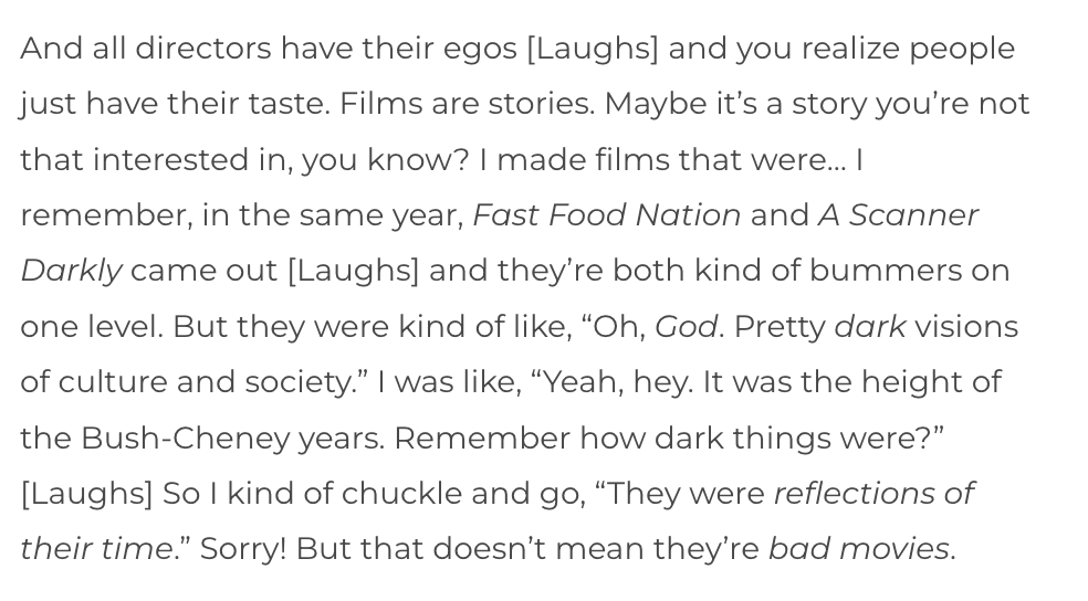 Nick_Newman's tweet photo. I had a long, excellent talk with Richard Linklater about Criterion's Nouvelle Vague 4K, Godard, Antonioni, and Alex Jones: https://t.co/nJvXDgSCDK https://t.co/T0YrmnWc83