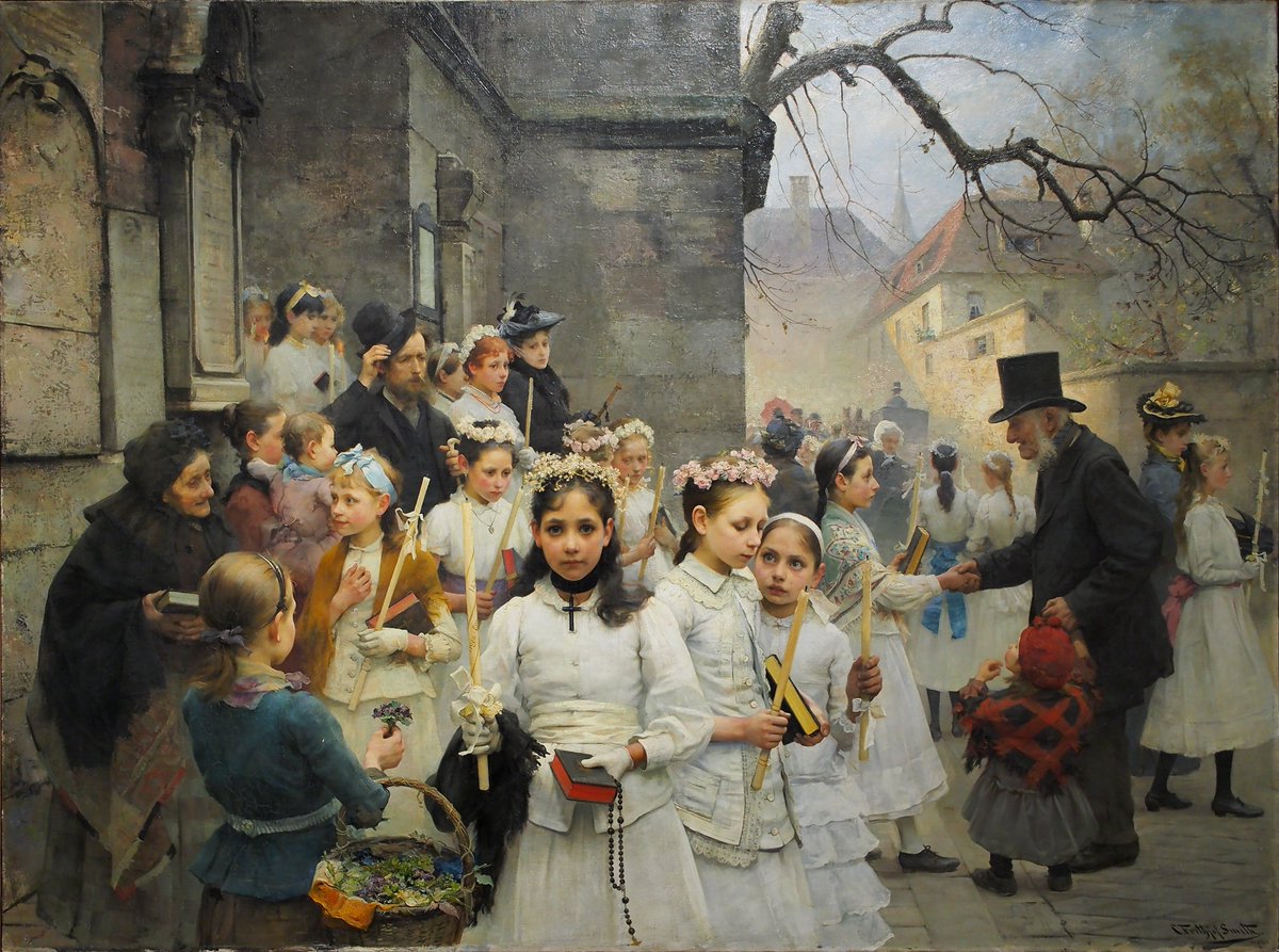 ServingArt's tweet photo. After first Communion, (1892) — by Carl Frithjof Smith. https://t.co/RqpCiGpn5m