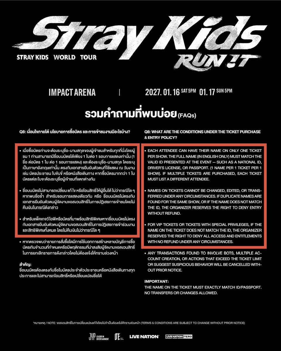 dwaekkiyahcute's tweet photo. ยังไงกันแน่ ก่อนขายบัตรบอก1คนมีชื่อบนบัตรได้แค่1ใบต่อ1รอบการแสดงเท่านั้น ไม่งั้นจะไม่ให้เข้า
แต่คนนี้ทักเมลว่ามีชื่อซ้ำบนบัตร2ใบในรอบเดียวกัน จนท.ตอบว่าเข้าได้แค่ให้เจ้าของชื่อจับมือพาเข้า+โชว์หลักฐานเจ้าของชื่อ 
มาเคลียร์กันหน่อยดิ๊ @livenationth @ThaiTicketMajor #RUN_IT_BANGKOK https://t.co/SByLFmepL7