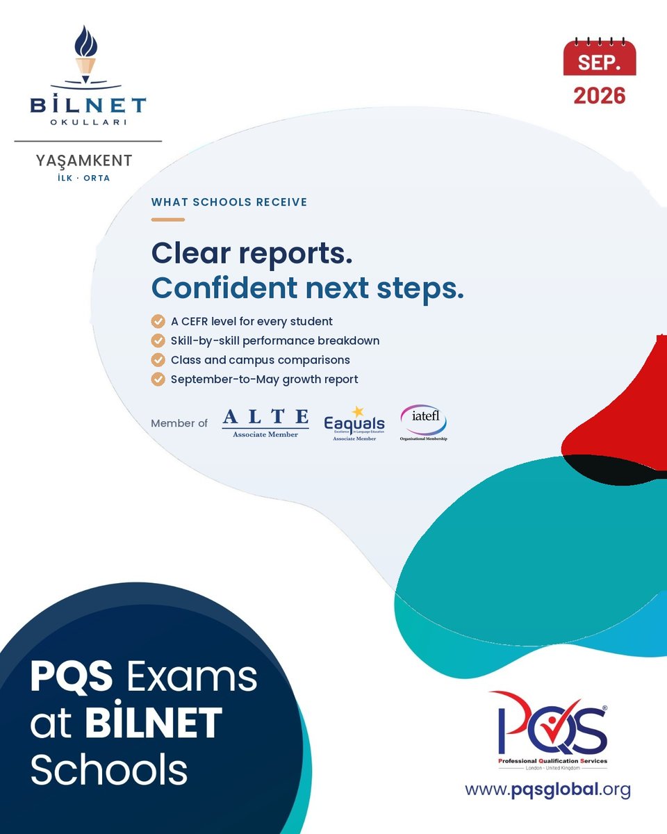 Fatihceylan1111's tweet photo. Two more campuses, one clear goal: measurable progress. 📈September PQS English exams are complete at @bilnetokullari Büyükçekmece &amp; Yaşamkent. In May, we measure again — and show the growth.#PQSGlobal #CEFR #EnglishAssessment https://t.co/kMhdEYfAZd