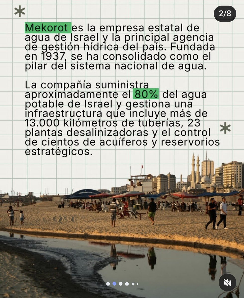 RuraliaUrbana's tweet photo. EL APARTHEID DEL AGUA DESEMBARCA EN COLOMBIA...
DE LA ASFIXIA DE GAZA A LA PRIVATIZACIÓN HÍDRICA EN "LA PATRIA MILAGRO" ??
(Primera parte)

@mekorot_il , la corporación israelí denunciada por convertir el agua en un arma de guerra y su alarmante expansión geopolítica hacia la soberanía ambiental colombiana.

El antecedente Gaza...
Cuando el agua se transforma en arma de guerra !!
Fundada en 1937, la compañía estatal de agua de Israel, Mekorot, se ha consolidado como el pilar operativo del sistema hídrico de dicho país. Administra más de 13.000 kilómetros de tuberías, 23 plantas desalinizadoras, cientos de acuíferos y reservorios estratégicos, y provee aproximadamente el 80% del agua potable en Israel.   

Sin embargo, detrás de la fachada de "eficiencia técnica" y "vanguardia en desalinización", subyace una política donde el acceso al agua se instrumentaliza como un activo estratégico de control territorial, racionamiento y dominación política.  

El 9 de octubre/2023, en el marco del conflicto en la Franja de Gaza, las autoridades israelíes cortaron el flujo de agua a través de las 3 líneas principales de Mekorot que abastecían a la población palestina. Este bloqueo, que en amplias zonas se prolongó por más de 9 meses antes de restablecerse de forma parcial, fue documentado en el informe de Médicos Sin Fronteras (@MSF) titulado "Water as a Weapon: Israel's Destruction and Deprivation of Water and Sanitation in Gaza", el cual denunció abiertamente que la privación y destrucción de la infraestructura de agua y saneamiento constituyen una campaña deliberada de castigo colectivo y uso del agua como arma contra la población civil.   

Esta práctica no es reciente. Desde 1992, informes de la Organización de las Naciones Unidas (@ONU_es) sobre los "Recursos hídricos del territorio palestino ocupado" denunciaron a Mekorot por prácticas calificadas como "apartheid del agua", documentando el desvío sistematicamente ejercido sobre Cisjordania, de donde proviene aproximadamente la mitad del agua que consume Israel. 
  
(Pantallazos referenciales sacados de publicaciones en Instagram)

El patrón latinoamericano... Ocultamiento, opacidad e irregularidades !!
La incursión de Mekorot en América Latina no comenzó en Colombia, pero sigue el mismo patrón de vulneración a la transparencia institucional y pérdida de soberanía ambiental observado en otros países de la región:   

*Argentina (2022–2023): 
Firma de convenios para el diseño de planes hídricos en múltiples provincias. Organizaciones sociales y ambientales cuestionaron severamente la falta de acceso público a los contratos y la opacidad en las negociaciones.   

*Uruguay (2022–2023): 
Contratada por la Administración de las Obras Sanitarias del Estado (OSE) para el polémico Proyecto Neptuno. La Institución Nacional de Derechos Humanos recomendó ampliar la transparencia ante denuncias por falta de participación ciudadana.   

*República Dominicana (2023): 
Contratada por el Instituto Nacional de Aguas Potables y Alcantarillados (INAPA) para un Plan Maestro. La Red Socioambiental Nacional denunció posible desplazamiento de las competencias del organismo hídrico nacional e irregularidades de contratación.   

*Chile (2023–2026): 
Recibió US$ 329.412 para elaborar un plan hídrico en la Región del Biobío. El contrato fue elevado ante la Contraloría por falta de transparencia; para 2026, la empresa abandonó la región sin entregar el informe final contratado. 

La llegada de la corporación israelí Mekorot a Colombia, dado lo expuesto, pone en riesgo nuestra soberanía ambiental. 👀 Con antecedentes de usar el agua como arma en Gaza y contratos opacos en Latinoamérica, su privatización velada amenaza desde el Caribe hasta el Páramo de Sumapaz, y pone en el radar su posible intervención e interés en otros ecosistemas nacionales.
El Agua es un derecho, no un negocio geopolítico ...
(Continúa🧵🧐🔎💧)
@RELE_CIDH
@dw_espanol