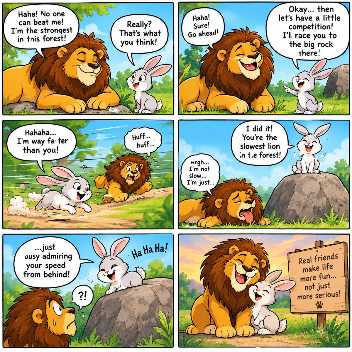 popularpup11831's tweet photo. 🦁💨 The lion had the strength, but the rabbit had the speed! 🐰😂 Never underestimate a little friend with big confidence!
#FunnyAnimals #LionAndRabbit #AnimalComic #FunnyComic #CuteAnimals https://t.co/21zPKIH2rZ