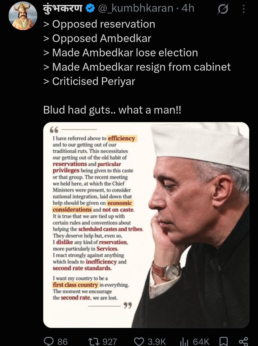 Yaduvanshi8999's tweet photo. GC activism is Caste Kanging. They hate Modi &amp; love Nehru because Nehru was a Brahmin &amp; Modi an OBC. It doesn't go open more. https://t.co/qKOEhSFW2q