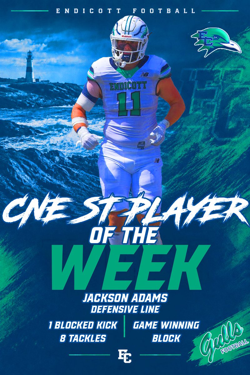 EndicottFB's tweet photo. Congrats to Kennedy Charles on winning @CNE_Sports Offensive Player of the Week‼️

Also Congrats to Jackson Adams on winning @CNE_Sports Special Teams Player of the Week ‼️

#BeachBall 🏈🐦🏖️#M2DEINB6VERLY ☀️🌊 https://t.co/2t24ak1fyU