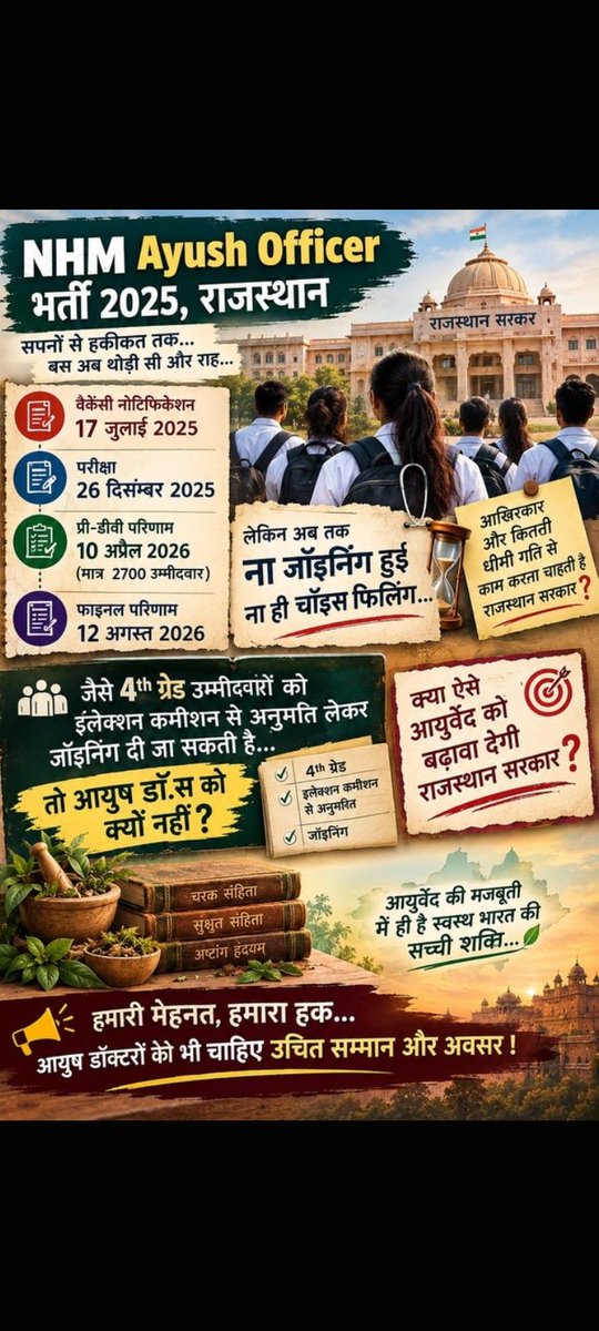 kumar_ravi1997's tweet photo. अब और नहीं होता इंतजार,
जल्दी भर्ती दो यही हैं हमारी पुकार।
@RajCMO @BhajanlalBjp @GajendraKhimsar @alokrajRSSB https://t.co/zVcg8ntdNI