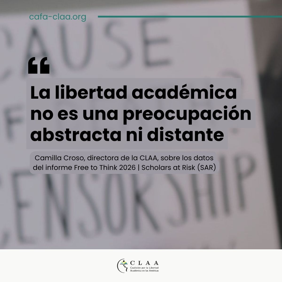 CafaClaa's tweet photo. “La libertad académica no es una preocupación abstracta ni distante.”

— @CamillaCroso , directora ejecutiva de la CLAA

https://t.co/Q1fRkbDwZW

@ScholarsAtRisk 
#LibertadAcadémicaYa https://t.co/IZWzh7UJPC