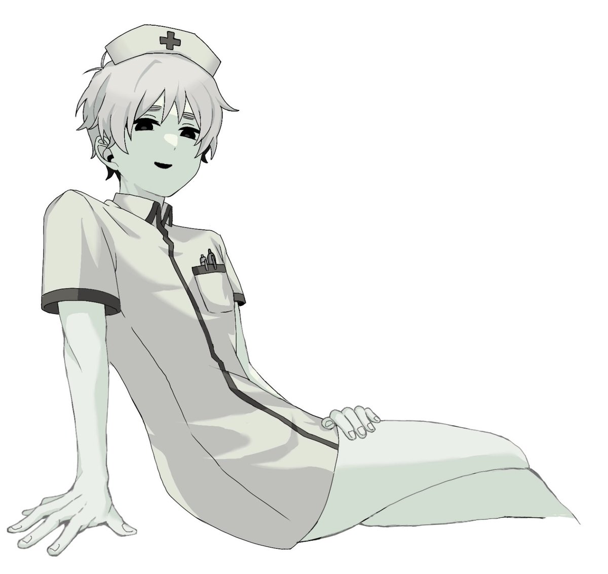 35_satou's tweet photo. この構図では見えませんが、左太腿にタテゥー入ってる設定が好きなんです… https://t.co/DRUcgLmRXm
