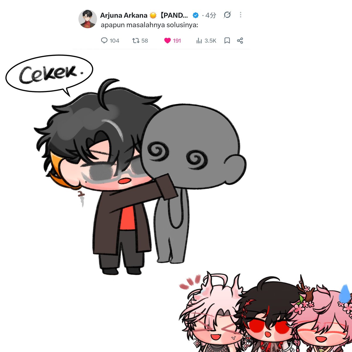 chie_sachiee's tweet photo. Otsuu NOREKEN ft. Juned
Ingatlah selalu kata bang Jun

#Artjuna #Artcadia #IllusNoation #Enkiqurosart https://t.co/dE0I7c9pLA